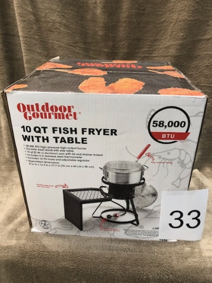 OUTDOOR GOURMET 10QT FISH FRY WITH TABLE