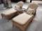 Pair of Summer Classics Patio Chaise Lounges w/ Glass Top Side Table