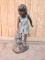 Girl with Watering Can Bronze Statue Signed