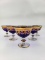 Set of 6 Cobalt and Gold Imperial Made in Italy Shebret Glasses