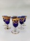 Set of 6 Cobalt and Gold Imperial Made in Italy Wine Glasses