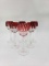 Set of 6 Red Signed Faberge Xenia Crystal Wine Glasses