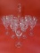 Set of 11 Vintage William Sonoma Etched Wine Glasses and Decanter