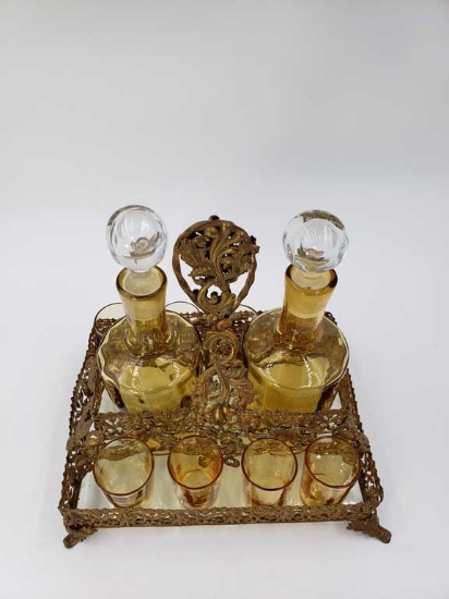 Vintage Spirits Set with Holder