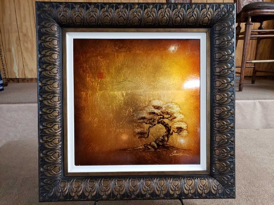 Framed Gold Tree Artwork