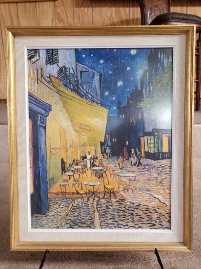 Framed Print "A Sidewalk Cafe at Night" by Vincent Van Gogh