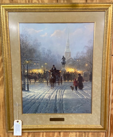 "Winter Evening In Old Boston" by G. Harvey 140/2500 Signed and Numbered