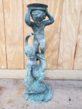 Children and Fish Bronze Statue