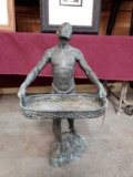 Man with a Basket Bronze Statue