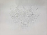 Set of 9 Baccarat Crystal Wine Stems