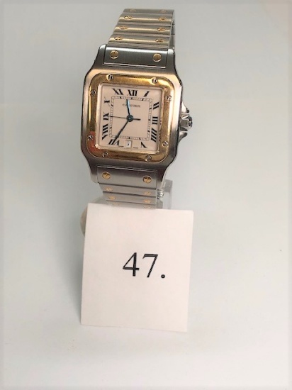 TWO TONE MEN'S CARTIER SANTOS WATCH