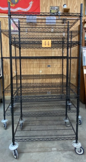 3 ROLLING BLACK STORAGE RACKS