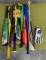 LOT OF 9 BATS AND 1 GLOVE