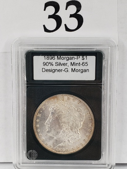 1896-P MORGAN SILVER DOLLAR MINT 65