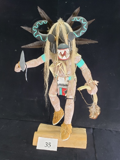 SIGNED LARRY HOBBS HOPI OGRE KACHINA