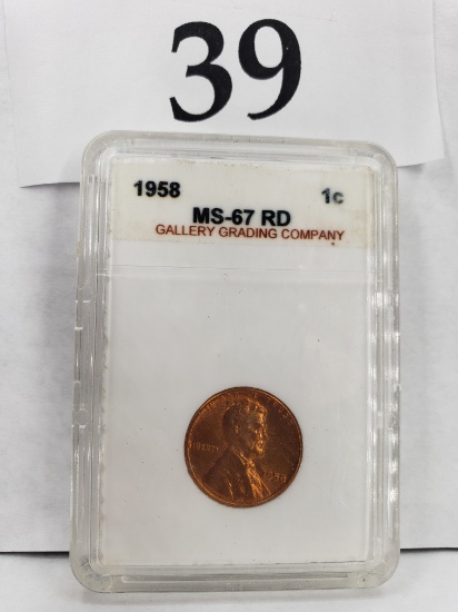 1958 GGC MS67 RD LINCOLN PENNY