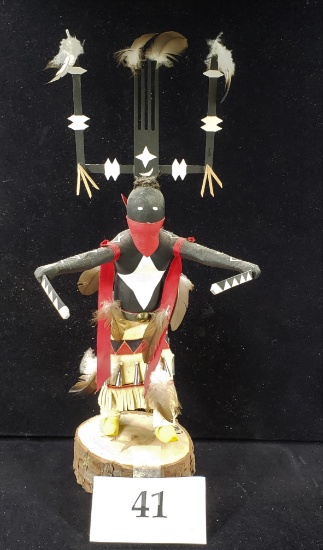 SIGNED C. BELIN APACHE KACHINA 12" IN HEIGHT