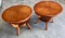 2 ROUND WOOD SIDE TABLES