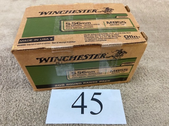 (1) BOX OF WINCHESTER 5.56MM AMMO