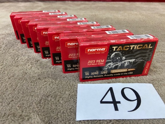 (8) BOXES OF NORMA TACTICAL .223REM AMMO