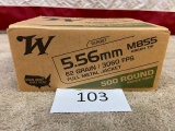 (1) BOX W 5.56 FMJ A 500 ROUNDS AMMO
