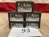 (5) BOXES HORNADY BLACK HANDGUN .40S&W AMMO