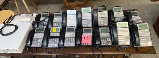 NEC PHONE SYSTEM WITH COMPUTER, MANUAL AND 17 PHONES