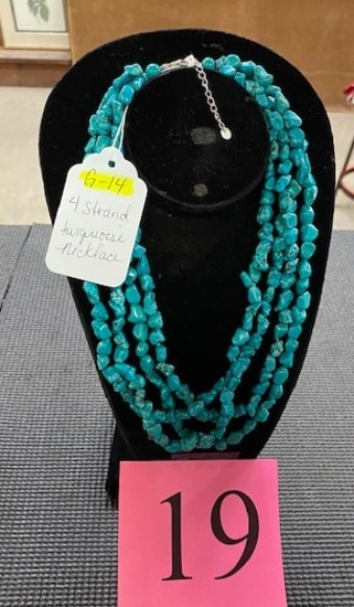 4 STRAND TURQUOISE NECKLACE