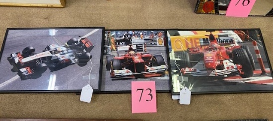 3PC FRAMED INDY RACE CAR PHOTOS