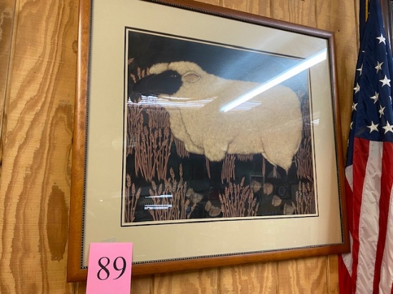 LARGE SHEEP FRAMED PRINT