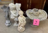 4PC CONCRETE GARDEN STATUES