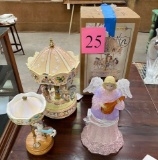 3 PC CAROUSEL AND LIGHTED ANGEL