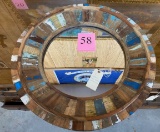 ROUND WOOD FRAMED WALL MIRROR