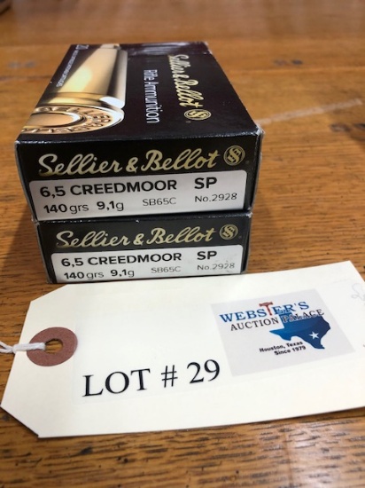 (2) BOXES SELLIER & BELLOT 6.5 CREEDMOOR