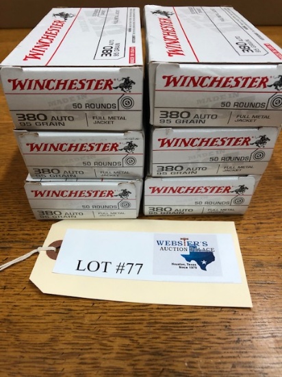 WINCHESTER .380 95GN FMJ 6 BOXES 50 RDS 300RDS TOTAL