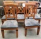 SET OF 5 WOOD AND LEATHER SIDE CHAIRS
