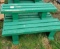 SET OF 3 GREEN WOOD BENCHES