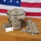 US ARMY SERVICE MASK BAG, AMMO POUCH BELT WITH CANTEEN AND 1942 DATED AMMO BELT