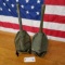 LOT OF 2 FOLDING MILITARY SHOVELS DATED 1952 AND 1945