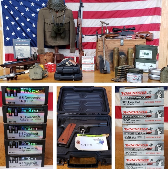 FIREARMS, AMMUNITION & LARGE MILITARY COLLECTION