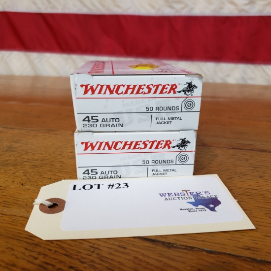 (2) BOXES WINCHESTER .45 AUTO