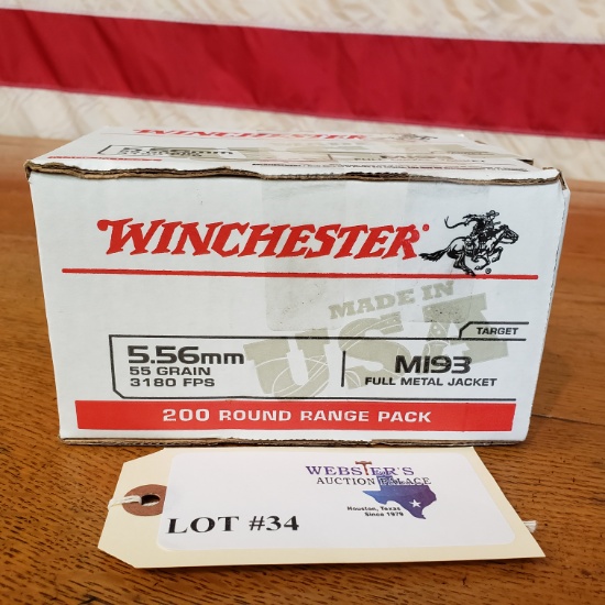 (1) BOX WINCHESTER 5.56MM *200 COUNT* RANGE PACK
