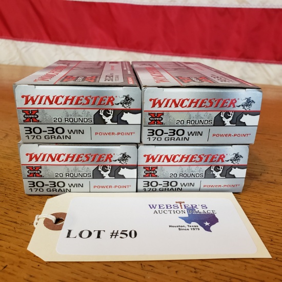 (4) BOXES WINCHESTER SUPER-X  30-30 WIN
