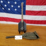 2PC WWII US MILITARY FOLDING SHOVELS DATED 1944 AND 1945