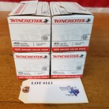 (4) BOXES WINCHESTER 45 AUTO 230 GRAIN *400 ROUNDS TOTAL *