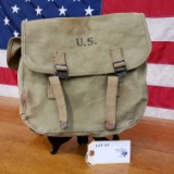 WWII CANVAS BACK PACK MYRNA SHOE INC. DATED 1943