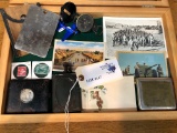 LOT OF MILITARY ARTIFACTS IN CASE