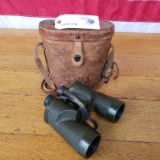 BINOCULARS 7 X 50 M17 WITH MARKED LEATHER CARRY CASE