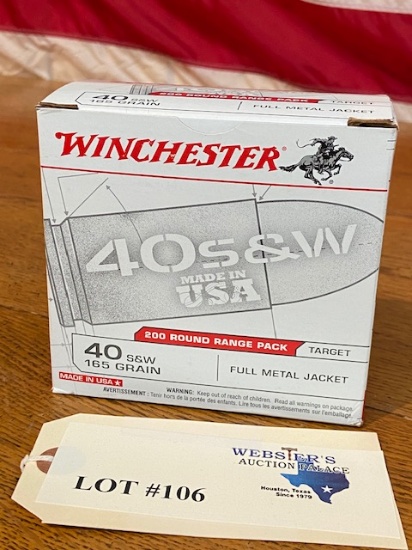 (1) RANGE PACK WINCHESTER 40S&W 165GR FMJ *200 ROUNDS