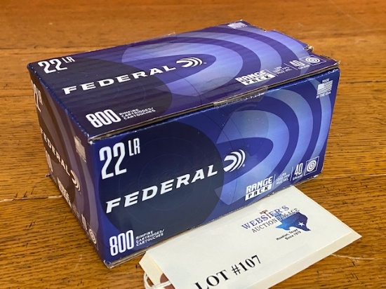 (1) RANGE PACK FEDERAL 22LT 40GR *800 ROUNDS